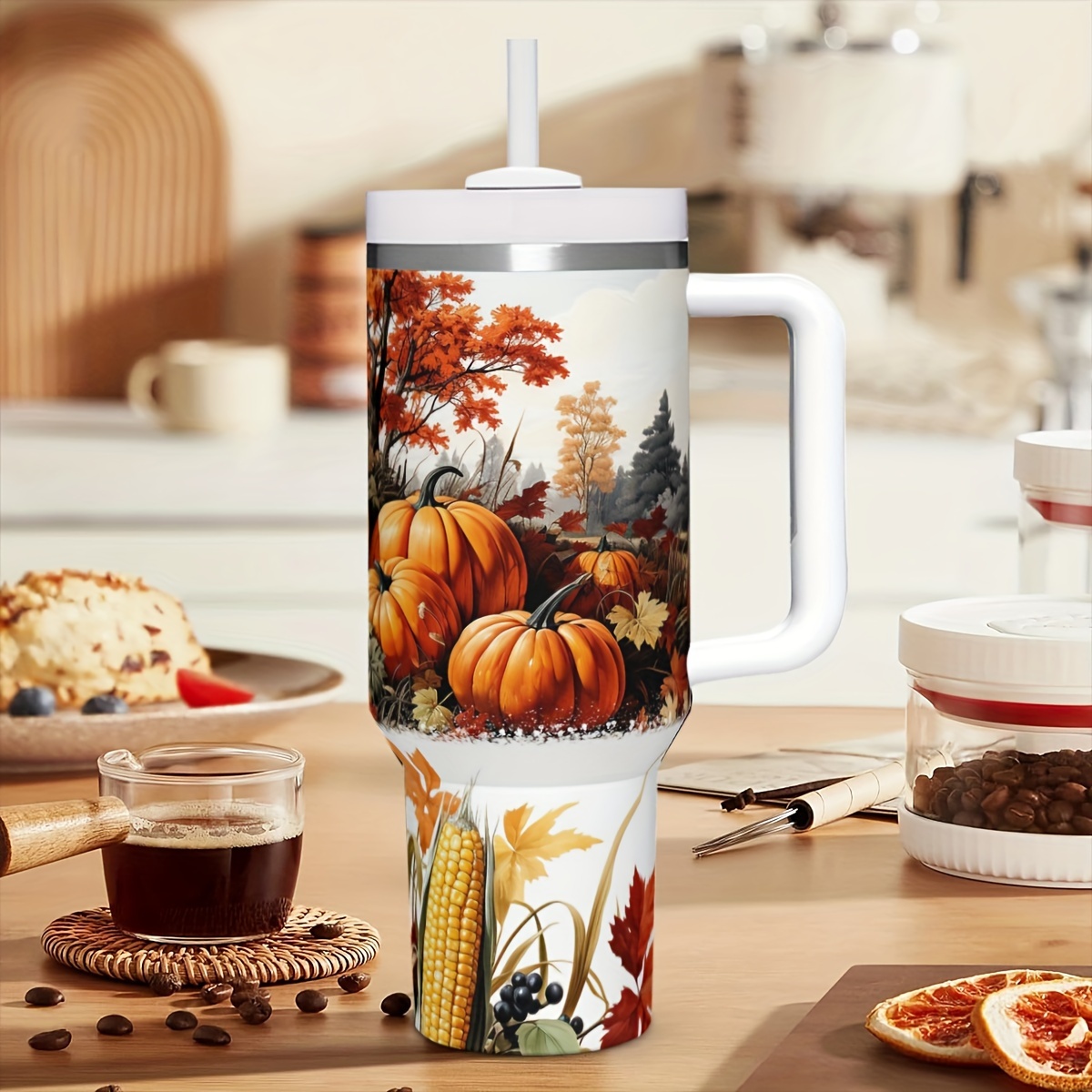 1pc 40oz Autumn Pumpkins Insul - Travel Accessories Gift Ideas 评论和价格