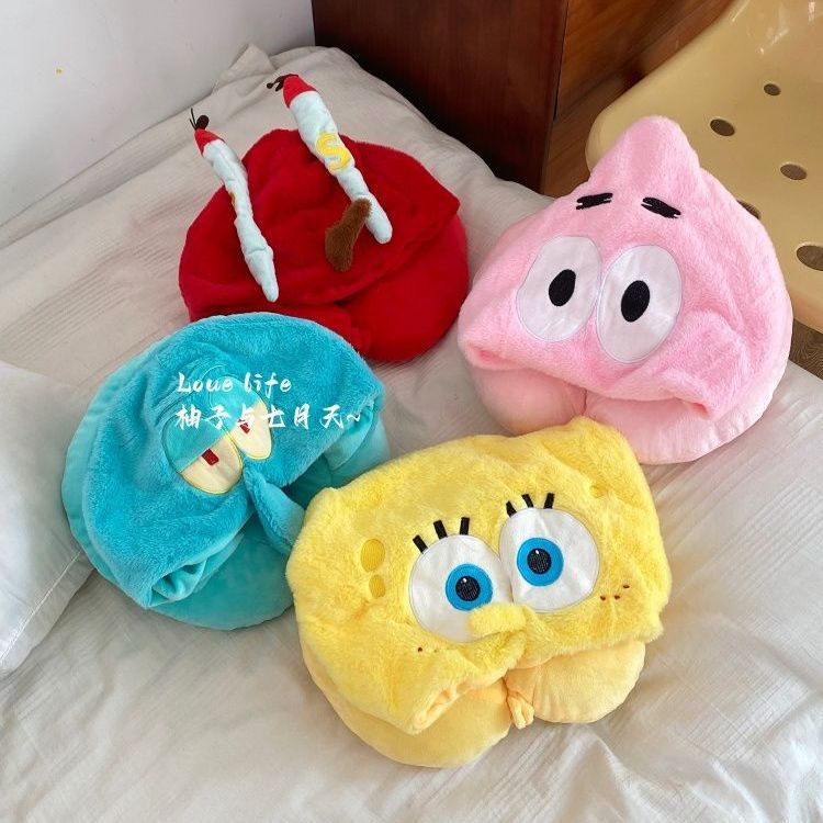 Kawaii Anime SpongeBob Hooded  - Travel Accessories Pillow 评论和价格