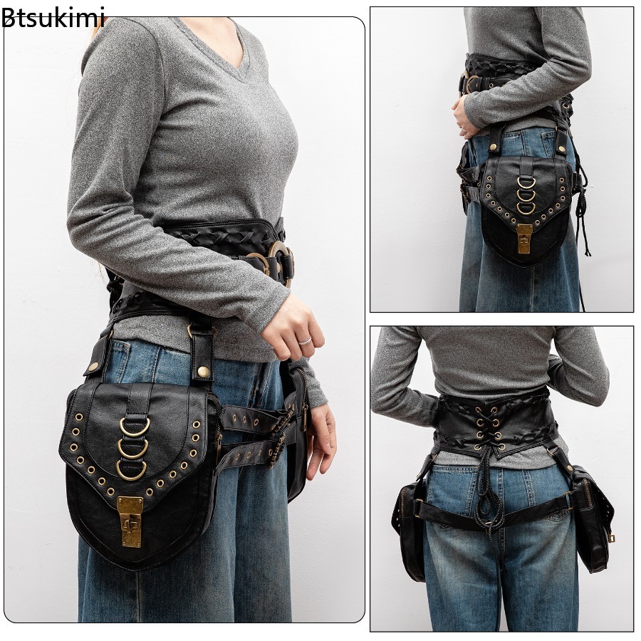 Retro Steampunk Utility Waist  - Travel Accessories Hip Belt 评论和价格