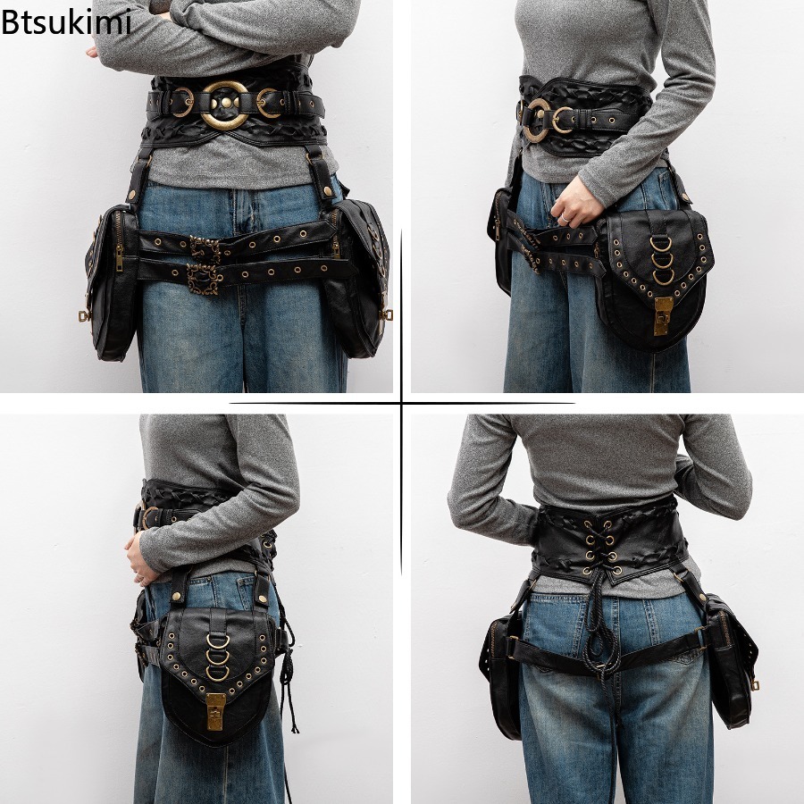 Retro Steampunk Utility Waist  - Travel Accessories Hip Belt 评论和价格