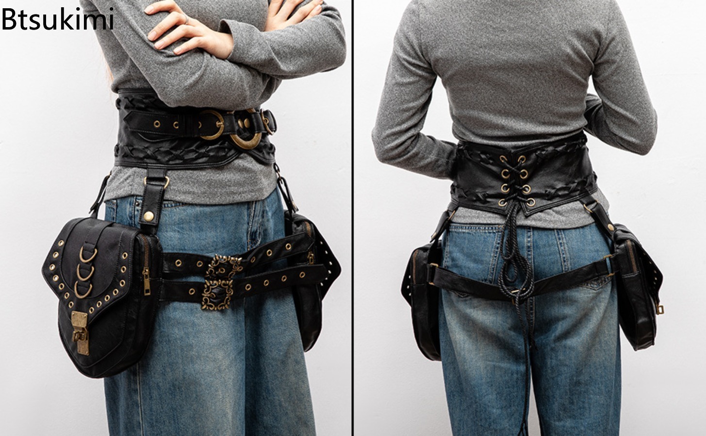 Retro Steampunk Utility Waist  - Travel Accessories Hip Belt 评论和价格