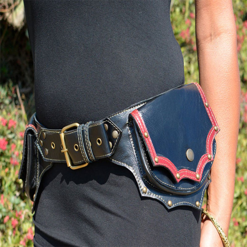 Steampunk Handmade Leather Uti - Travel Accessories Hip Belt 评论和价格