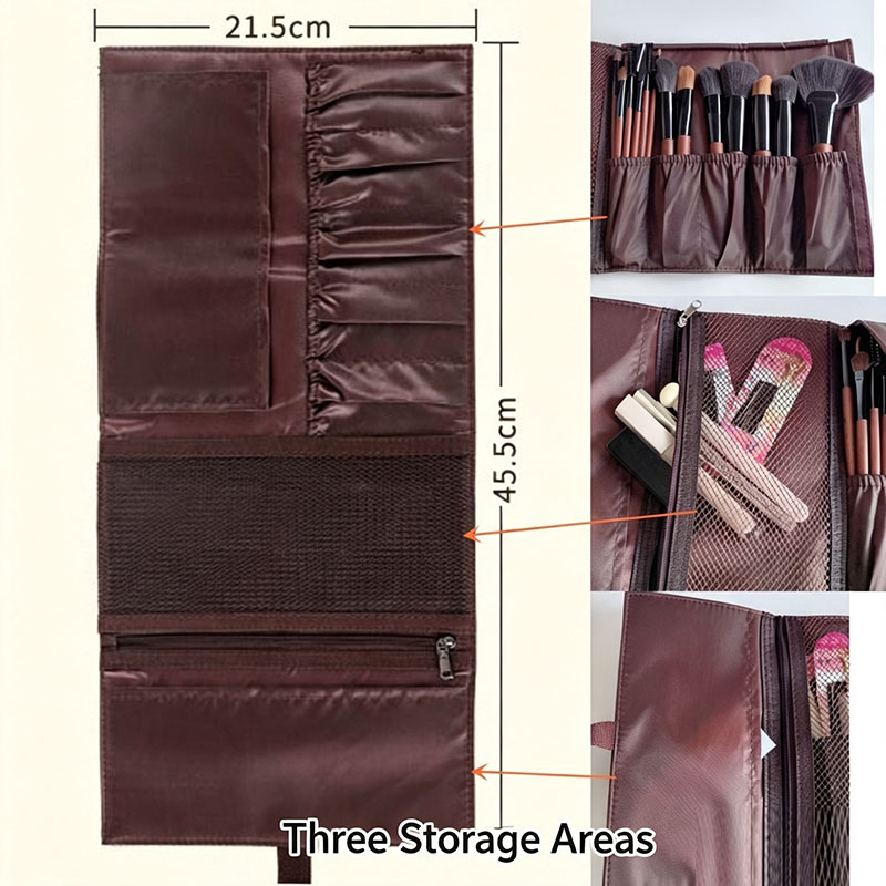 PU Leather Makeup Brush Roll B - Travel Z 评论和价格