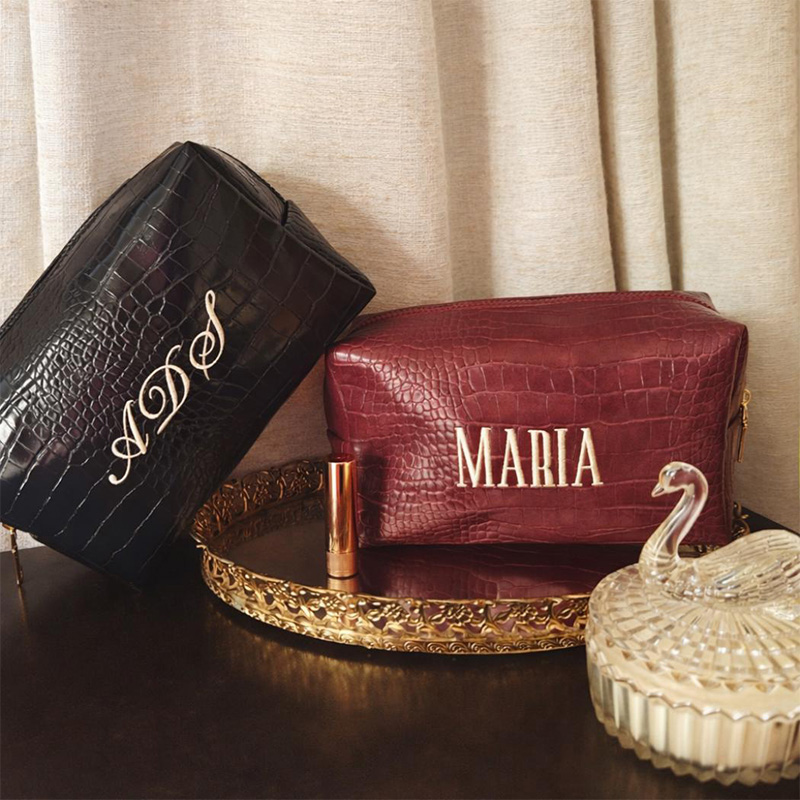 Embroidered Croc Makeup Bag Pe - Travel Accessories Gift Ideas 评论和价格